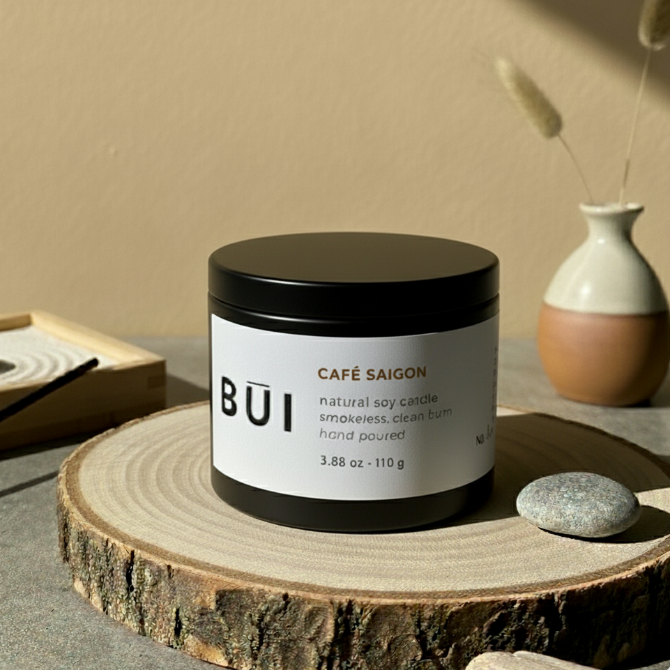 Cafe Saigon Coffee scented soy candle in tin 