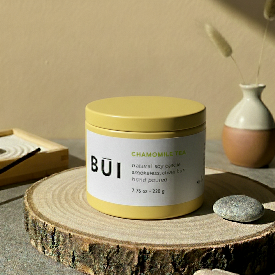 Chamomile Tea lavender mint scented soy candle for relaxation